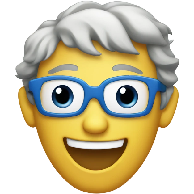 A blue laptop laughing emoji