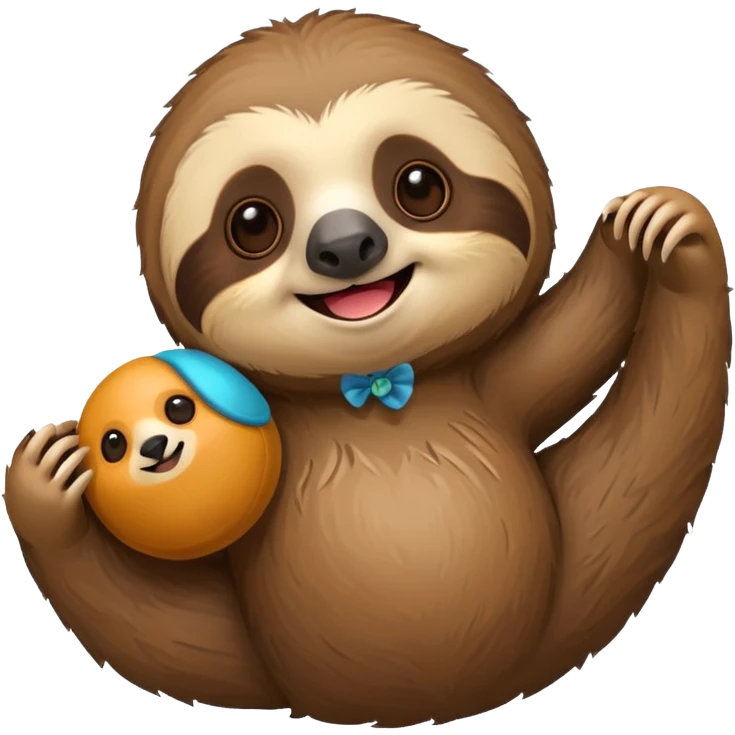 sloth with toy emoji