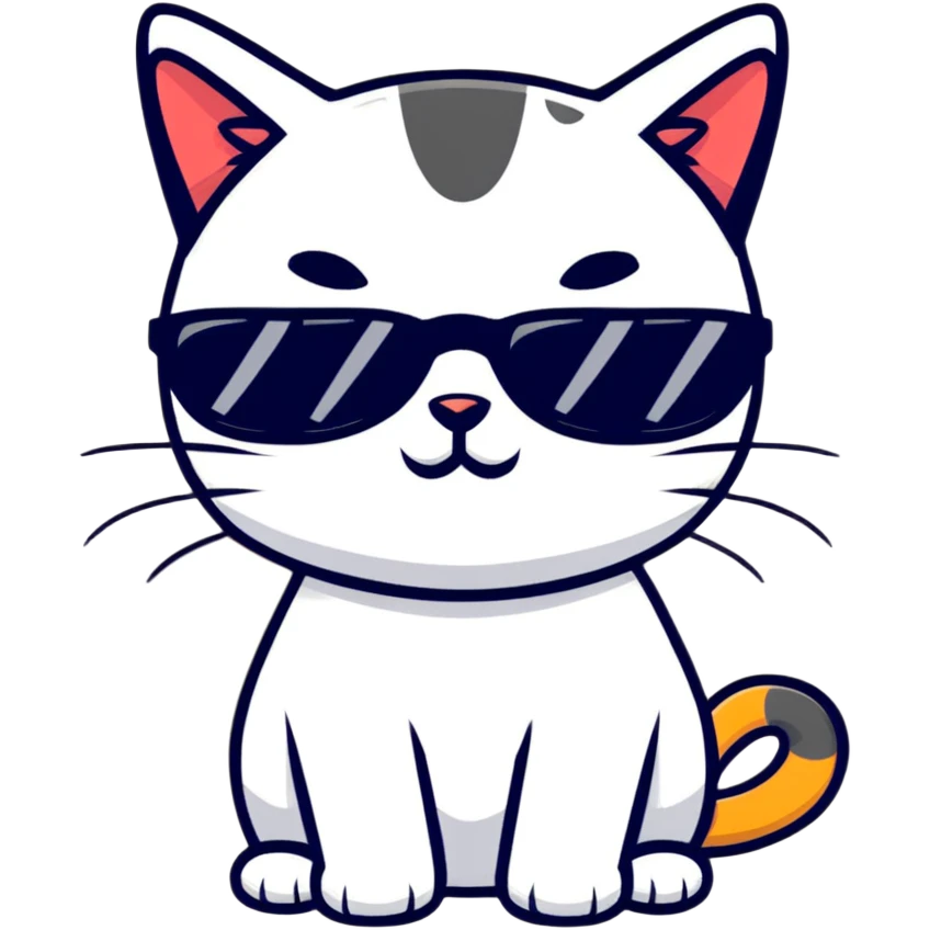 Cat with sunglasses emoji