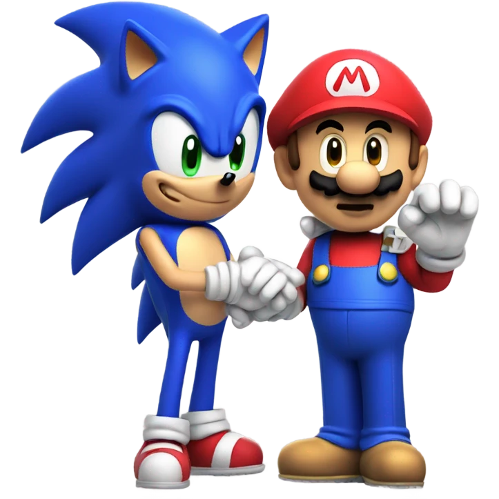 Sonic and mario high five emoji