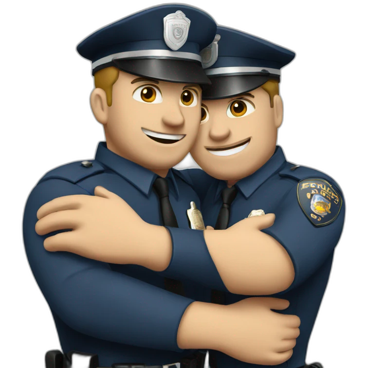 two police men hugging emoji