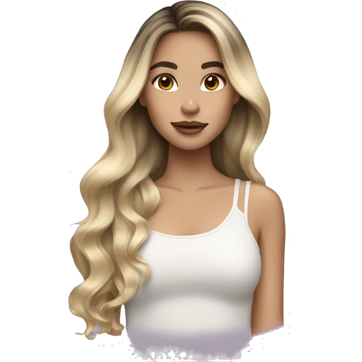 White skin girl with blonde balayage emoji