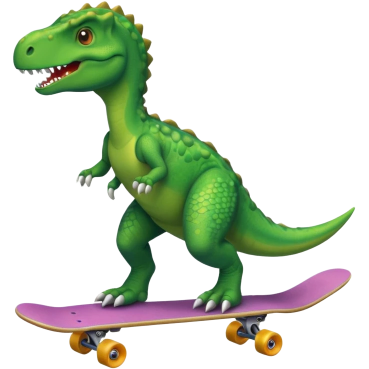 Dinosaur on a skateboard emoji