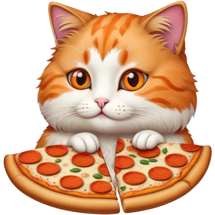 cat whit pizza emoji