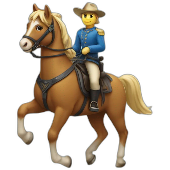 Un chat sur un cheval emoji