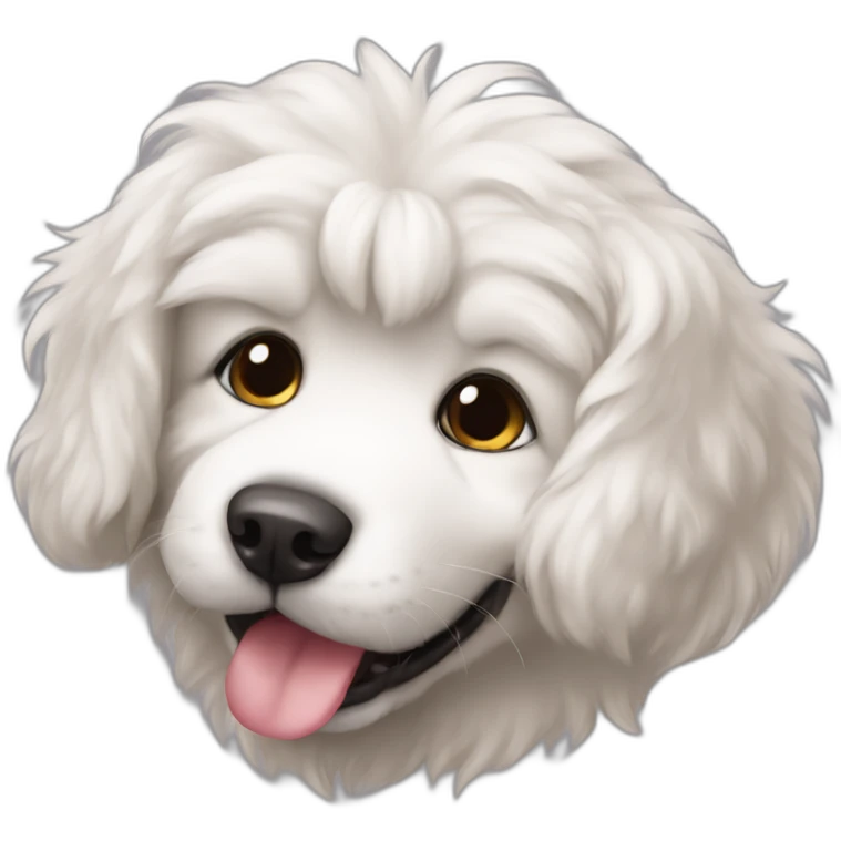 Panting fluffy puppy emoji