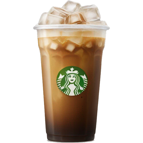 Starbuck ice coffee with ice cubes emoji