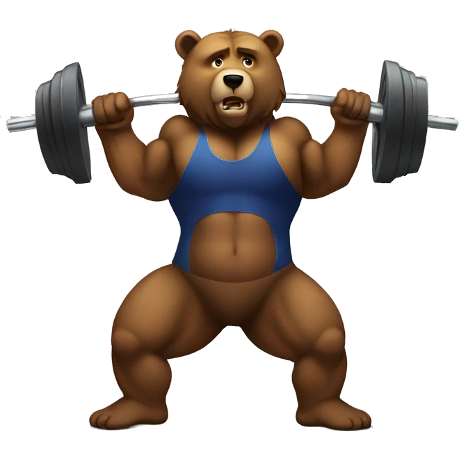 strong bear at gym emoji
