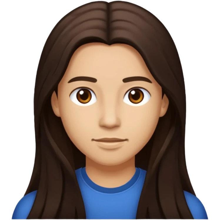 D.Woods with long dark brown hair emoji