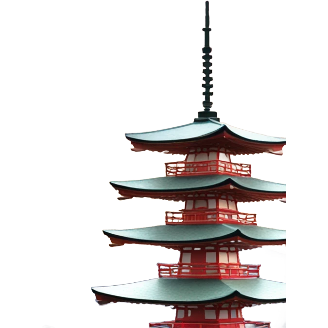 japanese pagoda with mount fuji in the backgro emoji