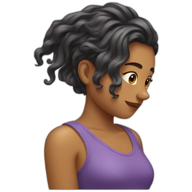 girl dries her hair emoji