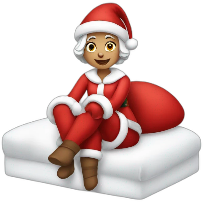 mrs santa claus sitting on bed emoji