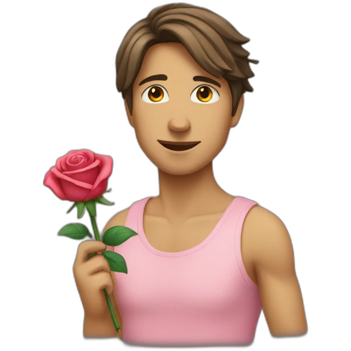 Main qui tend une rose emoji