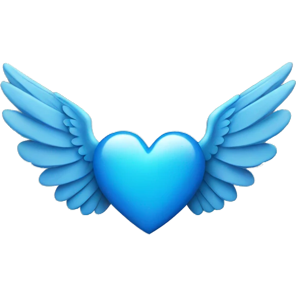 blue heart with wings emoji