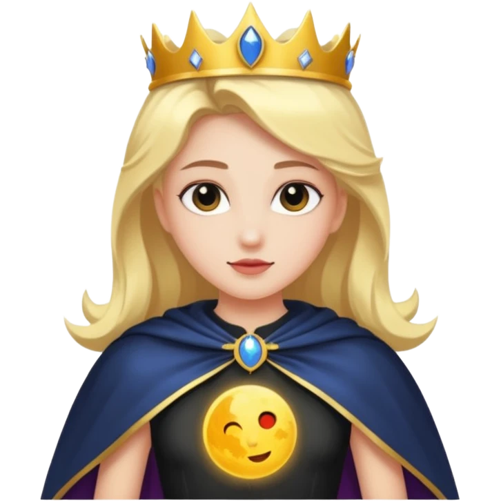 Eclipse Princess – shadow cape + lunar pin emoji