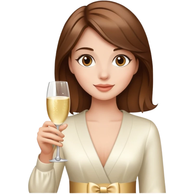 brown hair girl with champagne  emoji