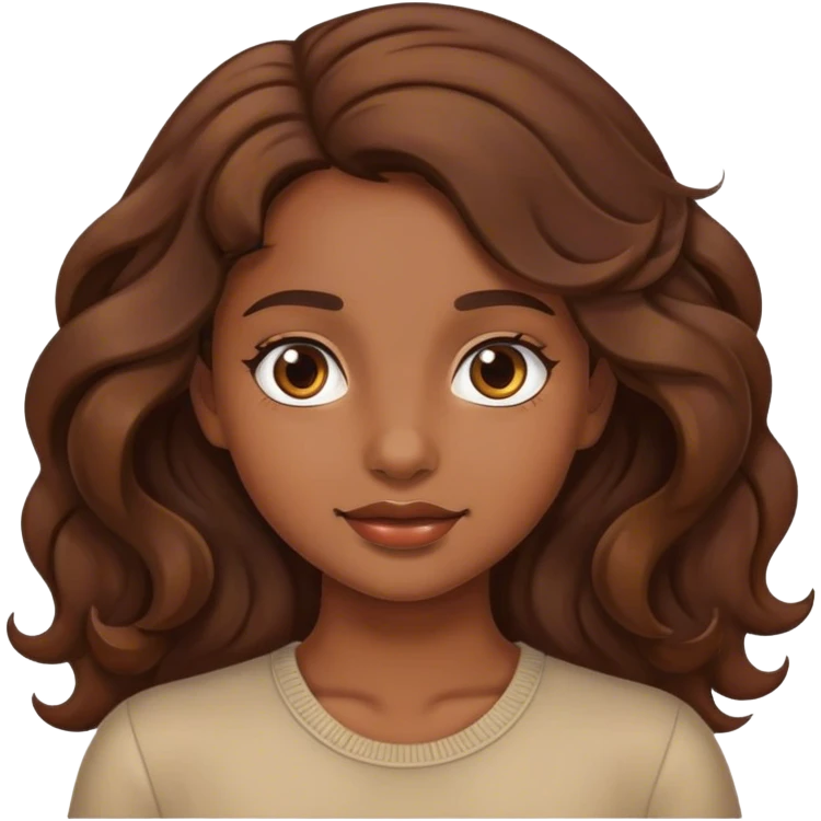 Brown wavy hair girl emoji