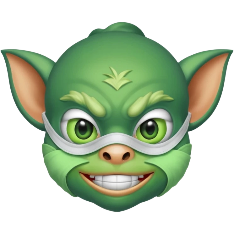 Gremlin with a face mask on emoji