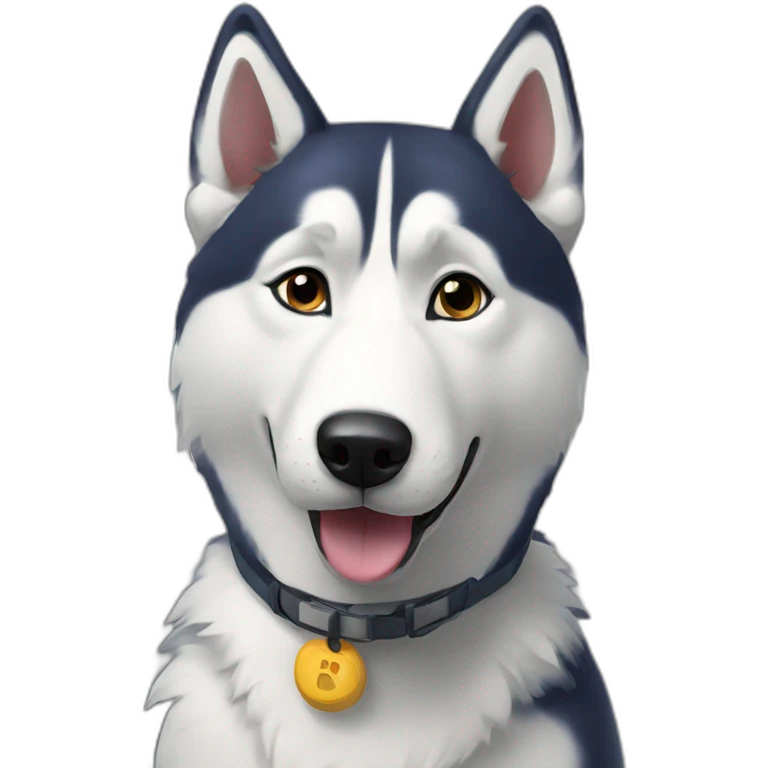 Husky at station emoji
