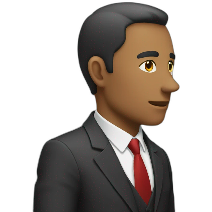 man in suit looking to the right (side view) emoji