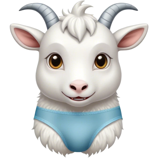 Goat with shark underwear emoji