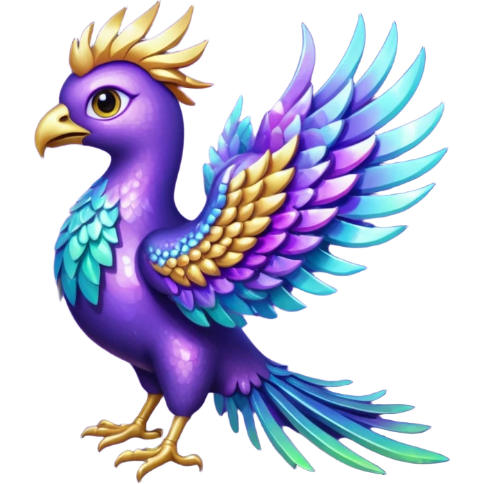 glitter purple phoenix emoji