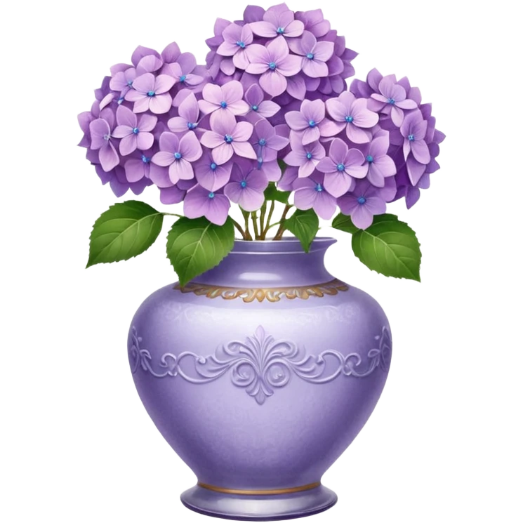 Lilac Hydrangeas in vintage vase emoji
