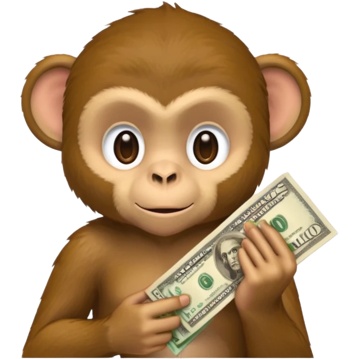 monkey holding money on sholdure emoji