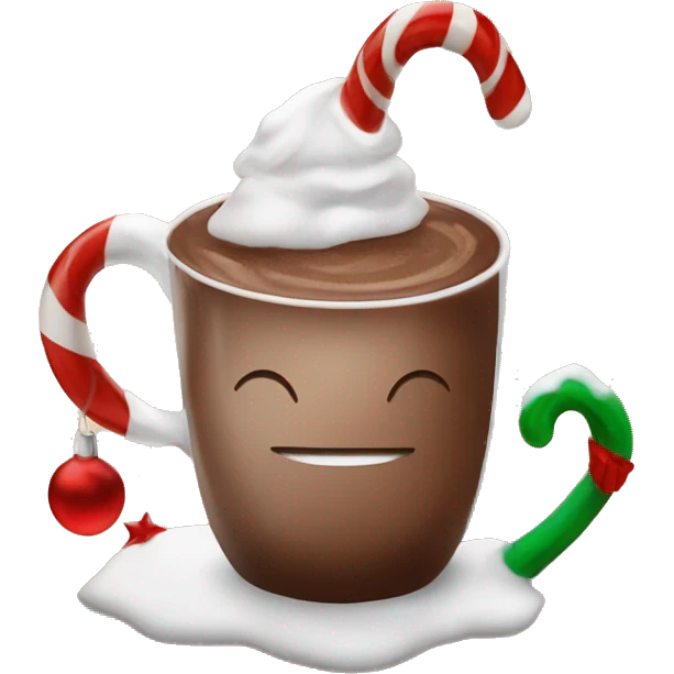 Hot chocolate and a Christmas mug emoji