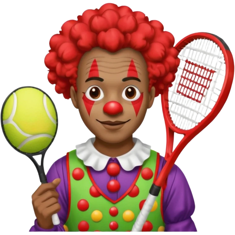 tennis player black clown man emoji