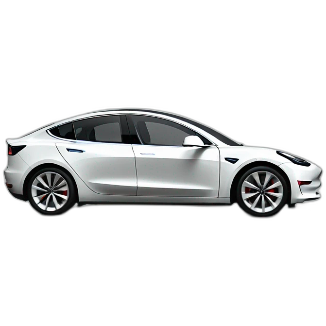 white tesla model 3 emoji