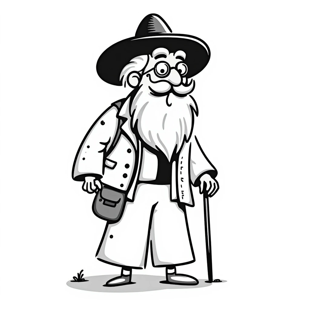 A nomadic old man wearing glasses emoji