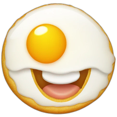 smiling fried egg emoji