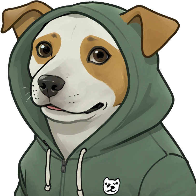 Dog wearing hoddie emoji