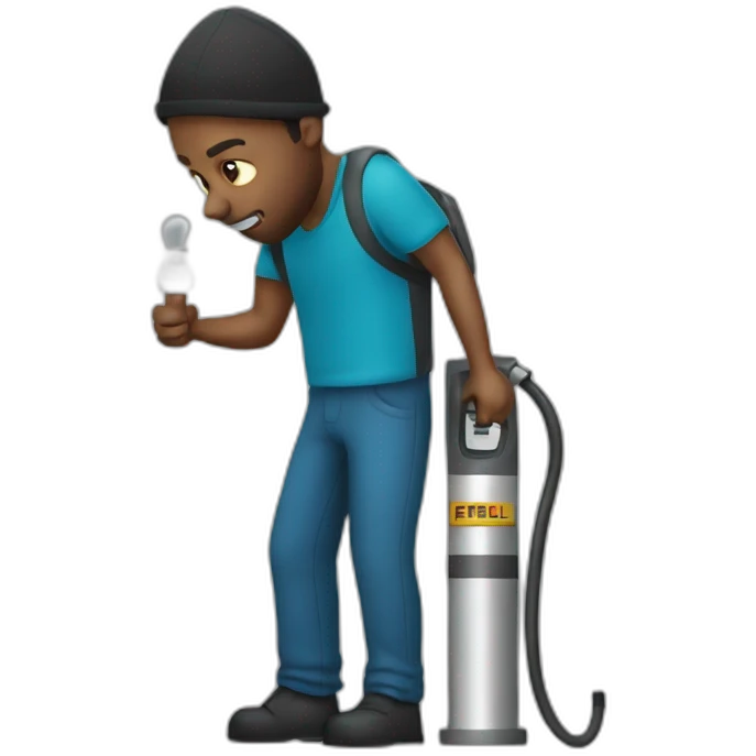 man is stealing fuel from petrol station  emoji