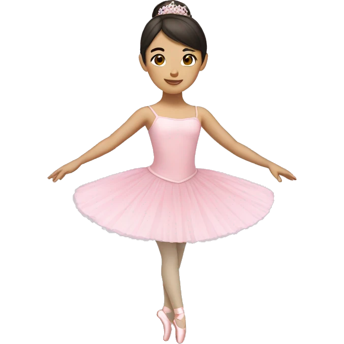 Brunette asian ballerina emoji