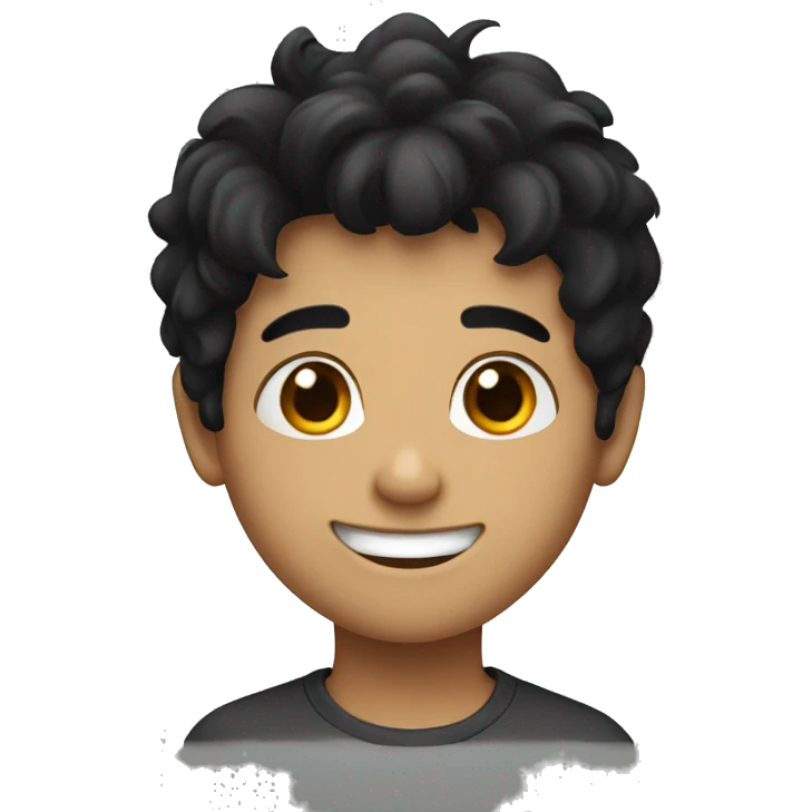 smiling boy with black hair emoji