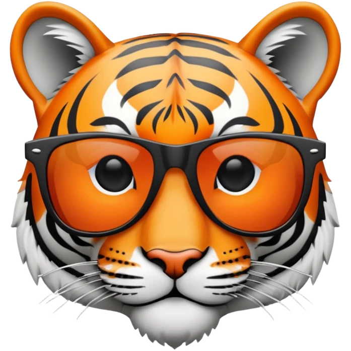 tiger head with wayfarer sunglasses black lens emoji