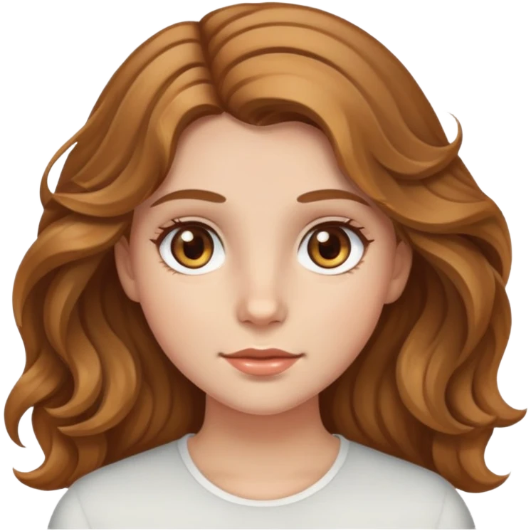 girl with light brown wavy hair and hazel eyes emoji