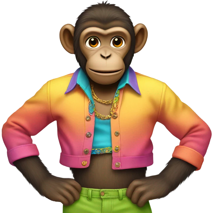 Monkey wearing a crop top shirt emoji