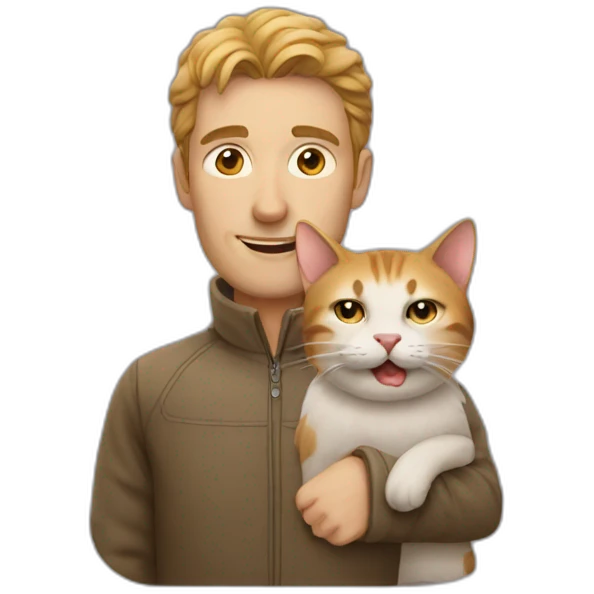 Man with cat  emoji