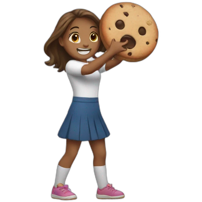 girls punching a cookie emoji