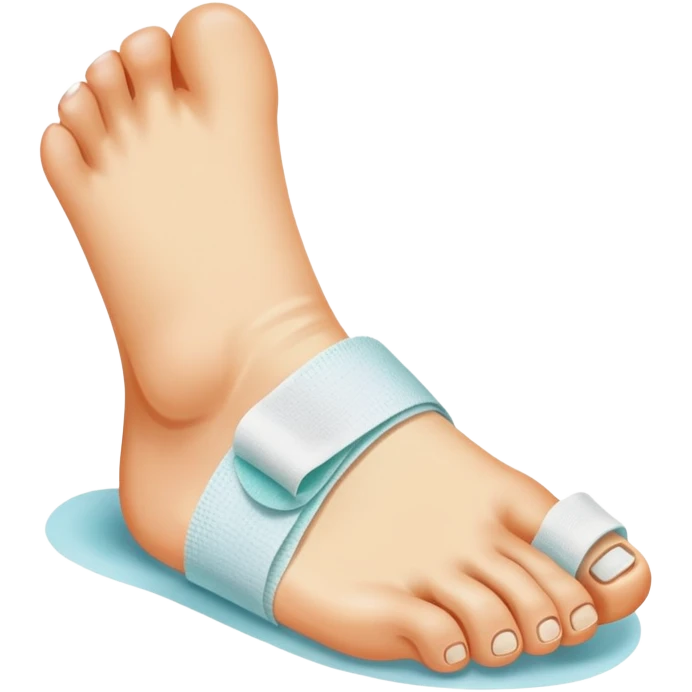 Sick foot with blistered toes with pus and bandages emoji