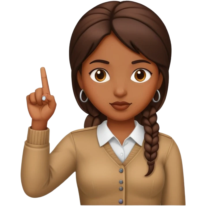 Brown skin girl putting the middle finger up emoji