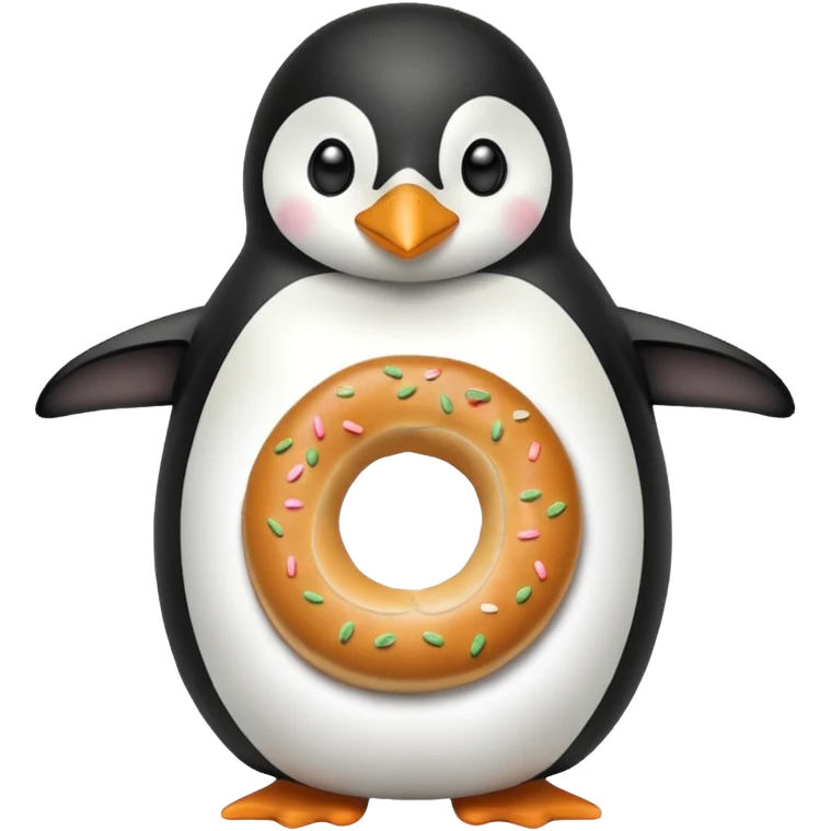penguin holding bagel emoji