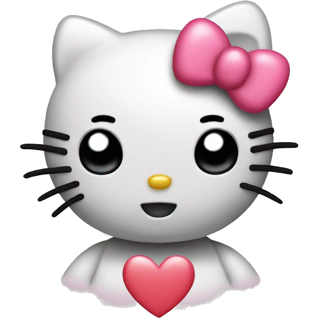 Hello kitty with a heart emoji