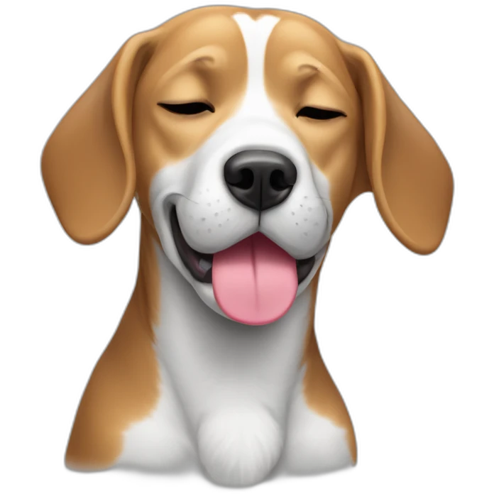 grey beagle sticking tongue half out while sleeping emoji