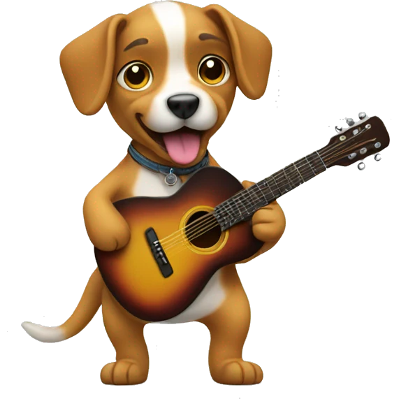 Dog playing guitar  emoji