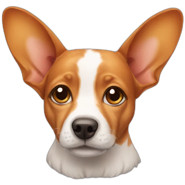 Ginger butterfly dog with big ears  emoji