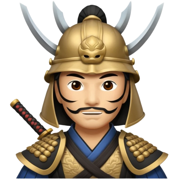 Samurai with helmet and a mask emoji